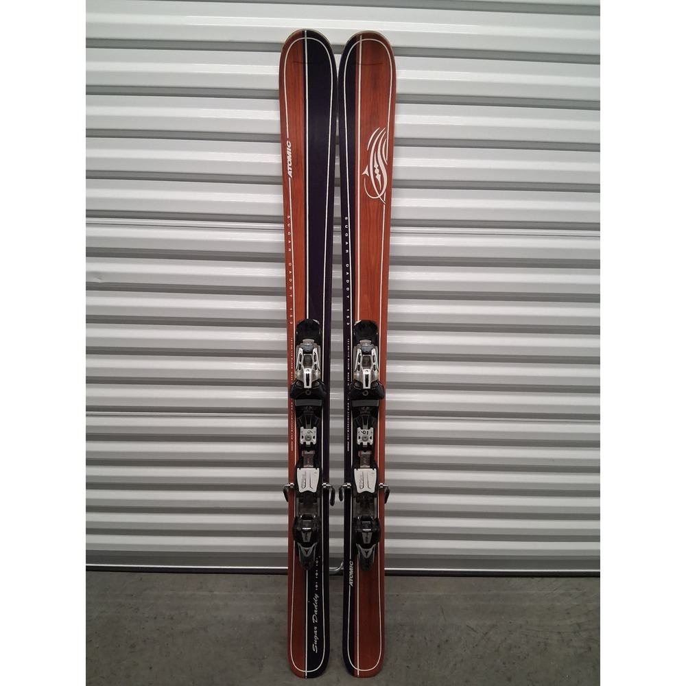 Atomic Sugar Daddy 153 Skis with Neox Glide Frame Bindings Wood Grain 153cm